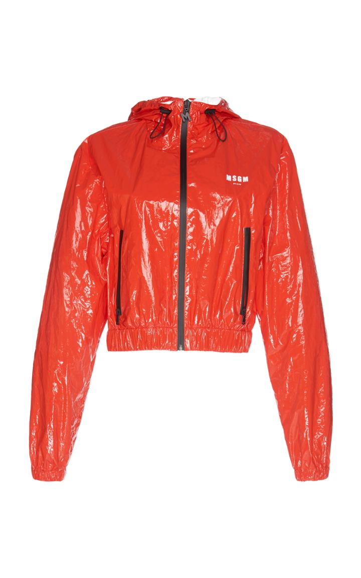 Msgm Crinkled K-way Crop Jacket