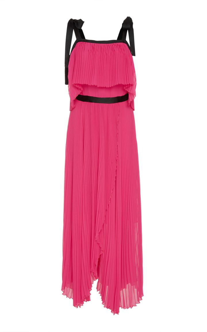 Philosophy Di Lorenzo Serafini Pleated Tiered Midi Dress