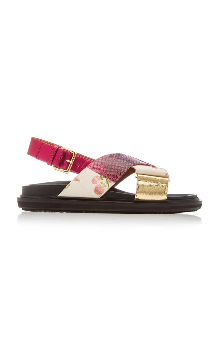 Marni Fussbett Patchwork Leather Sandals