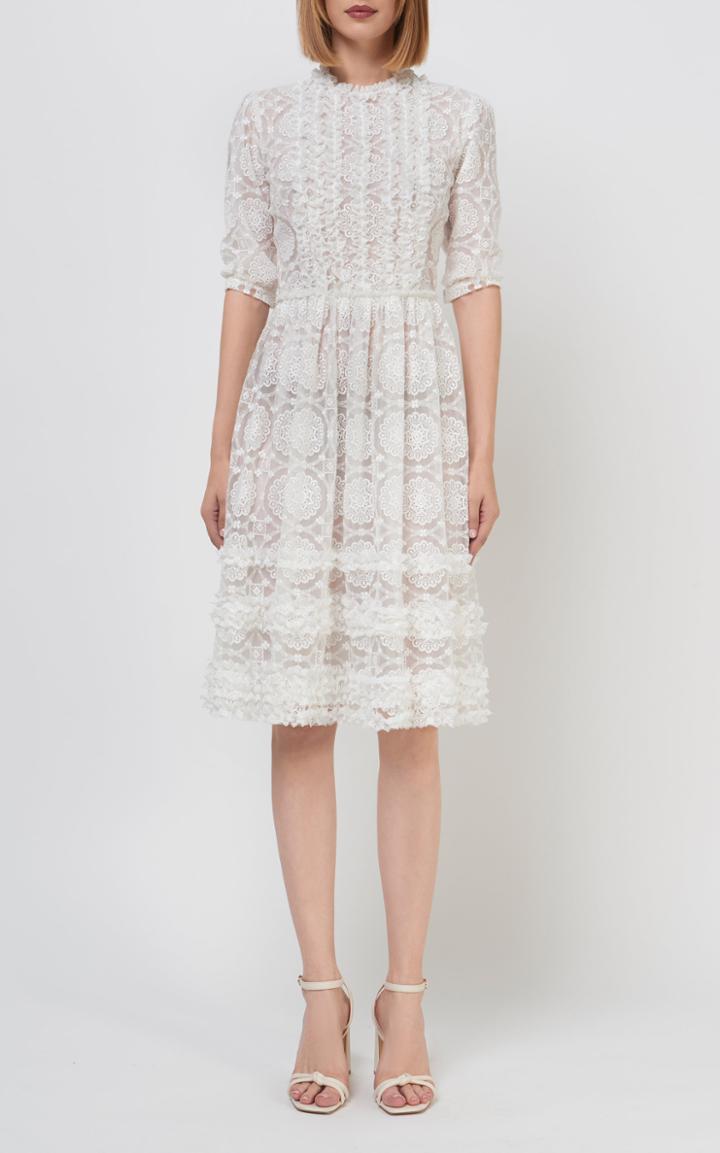 Moda Operandi Costarellos Adele Embroidered Rosetta Tulle Dress