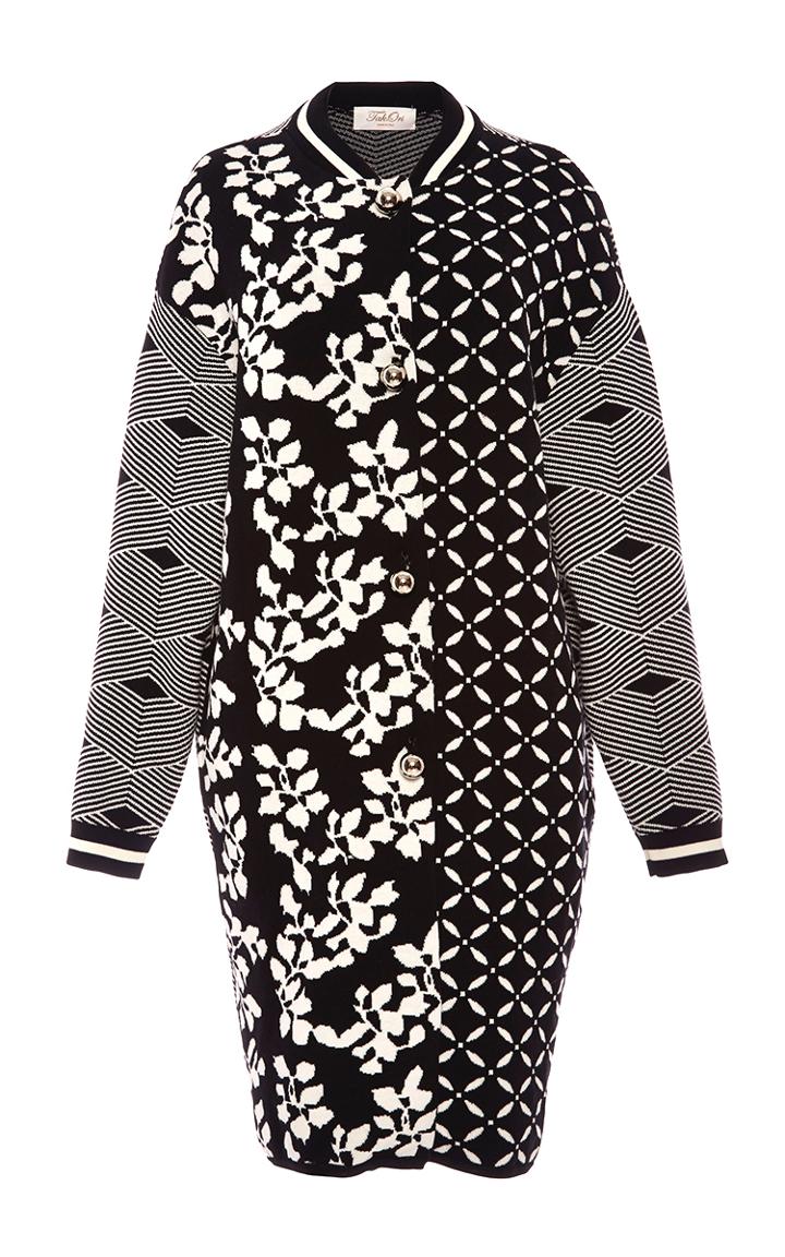 Tak.ori Black Printed Bomber Coat