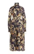 Moda Operandi Victoria Beckham Printed Mock Neck Silk Dress