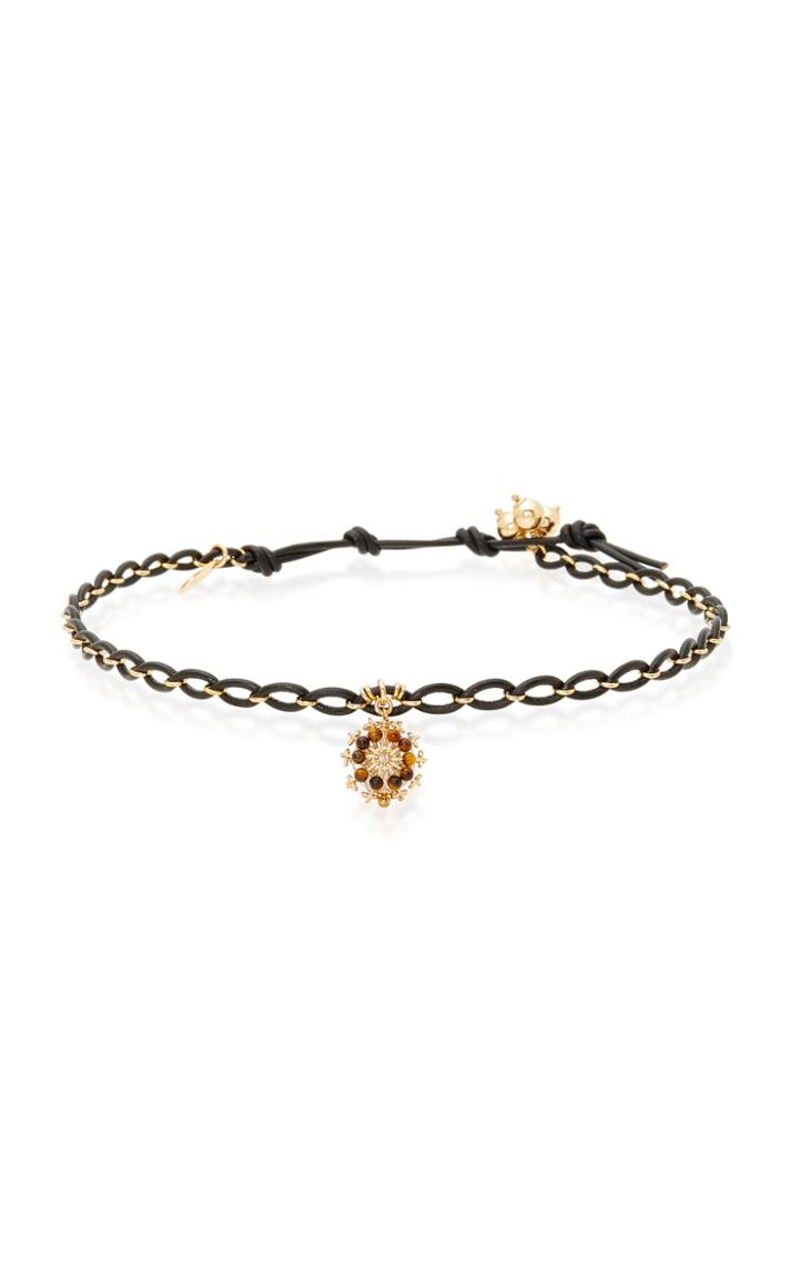 Camellia Westbury Tiger Eye And Crystal Quartz Leather Choker