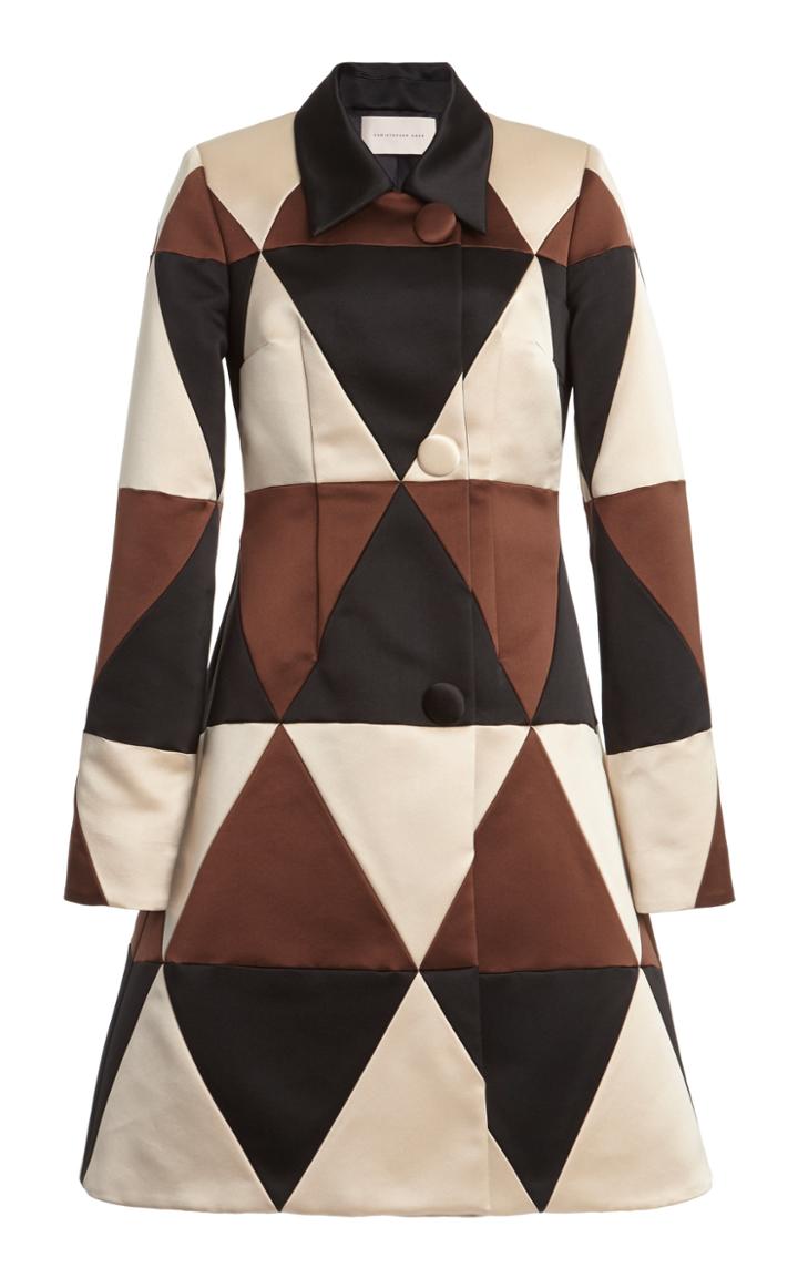 Moda Operandi Christopher Kane Triangle Patchwork Satin Coat