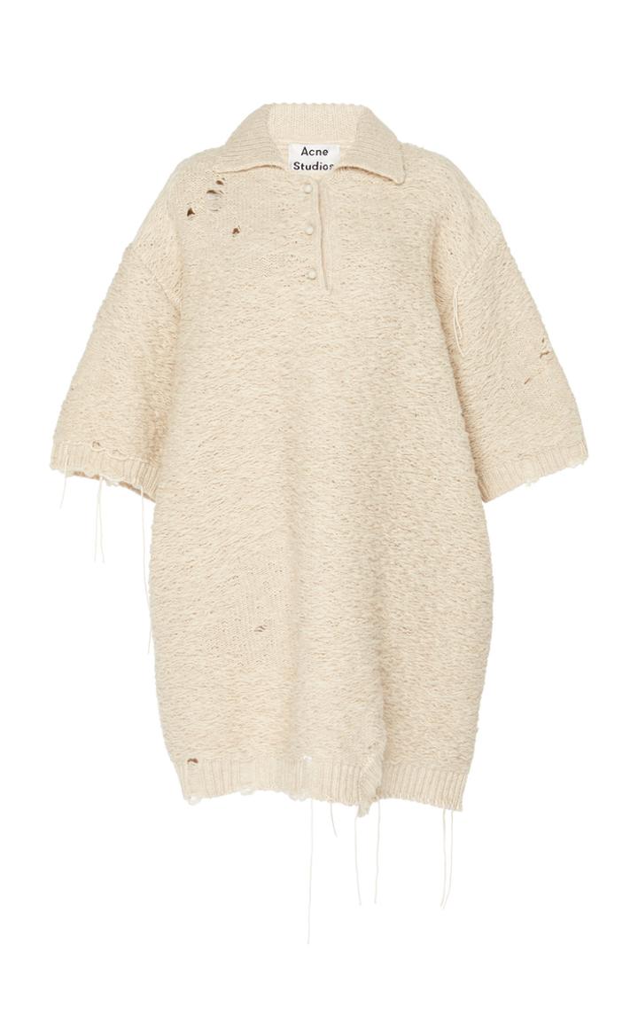 Acne Studios Kodele Distressed Wool Polo Shirt