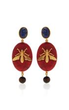 Moda Operandi Oscar De La Renta Brass And Stone Drop Earrings