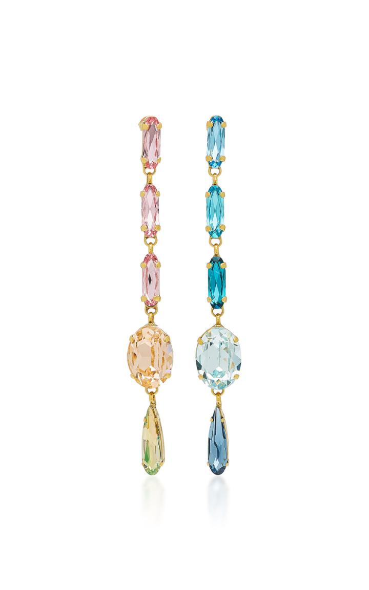 Roxanne Assoulin Hip Hop But Not Mismatched Swarovski Crystal Earrings