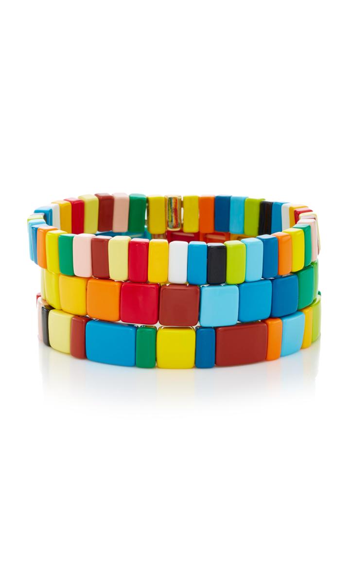 Roxanne Assoulin Set-of-three Rainbow Stretch Bracelets