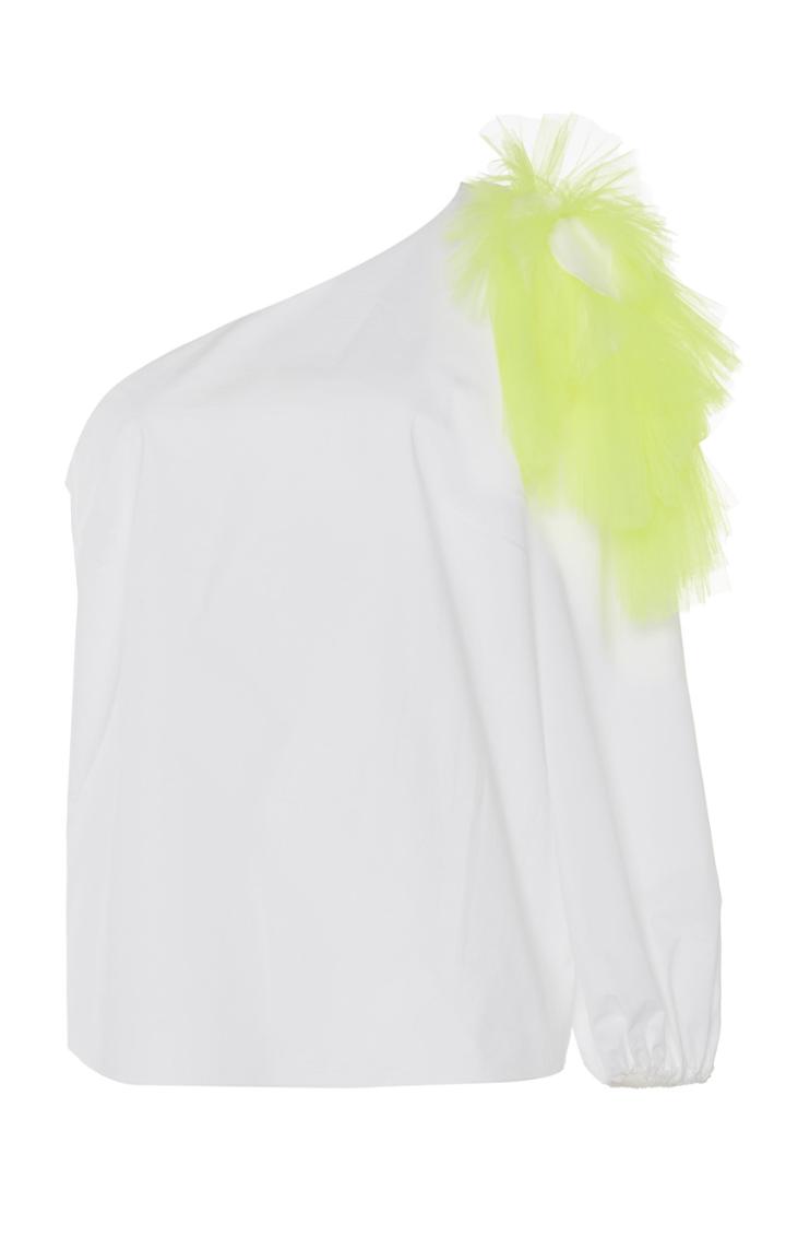 Delpozo One Shoulder Poplin Blouse