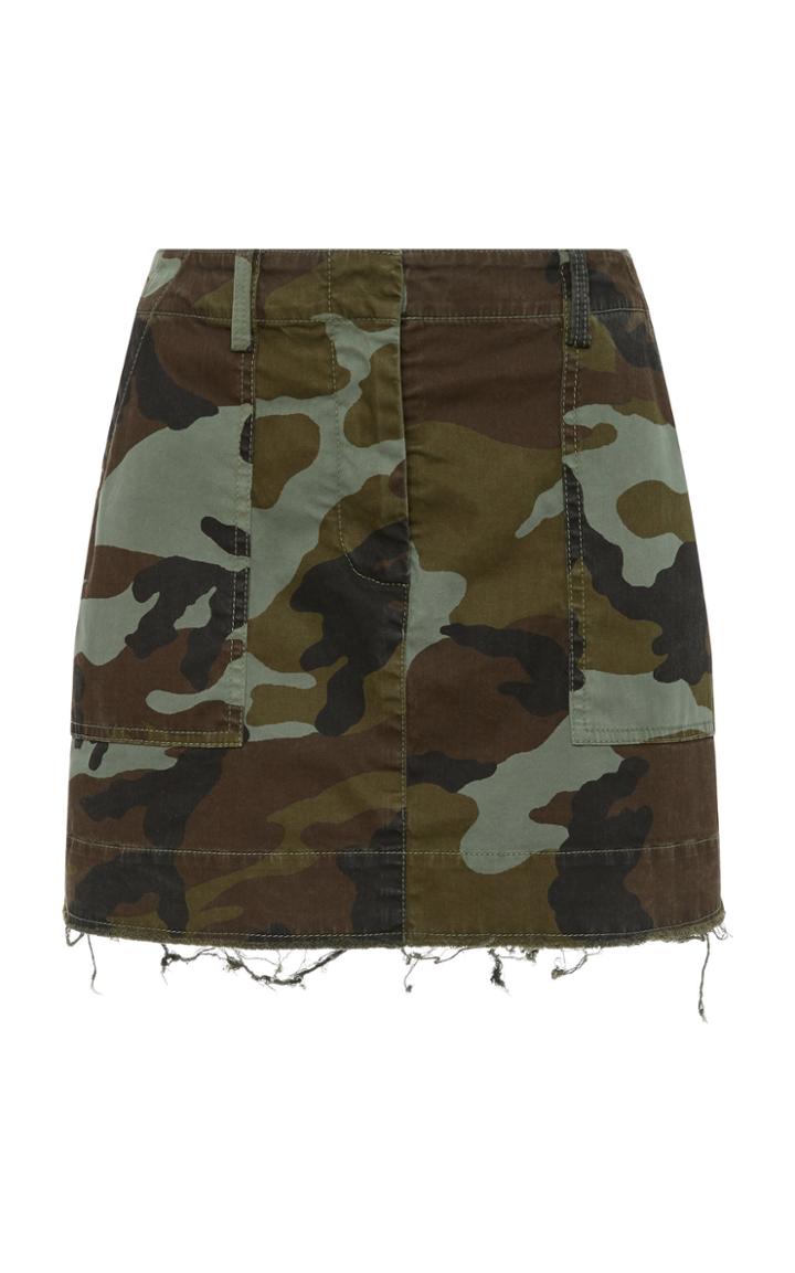 Nili Lotan Ilona Camouflage-print Stretch-cotton Mini Skirt