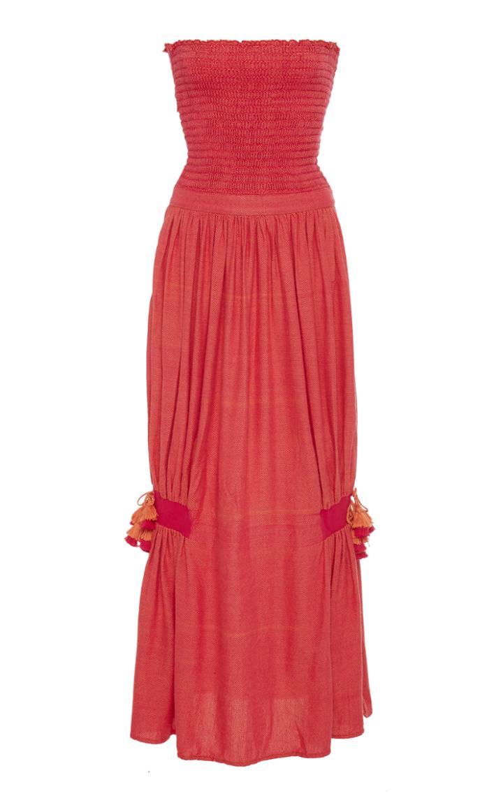 Escvdo Doria Smocked Midi Cotton Dress