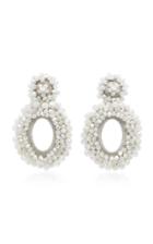 Bibi Marini White Crystal And Mother Of Pearl Primrose Earrings