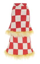 Rowen Rose Double Damier Checked Feather-trimmed Crepe Skirt