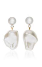 Sophie Bille Brahe Venus Diamant 14k Gold, Pearl And Diamond Earrings