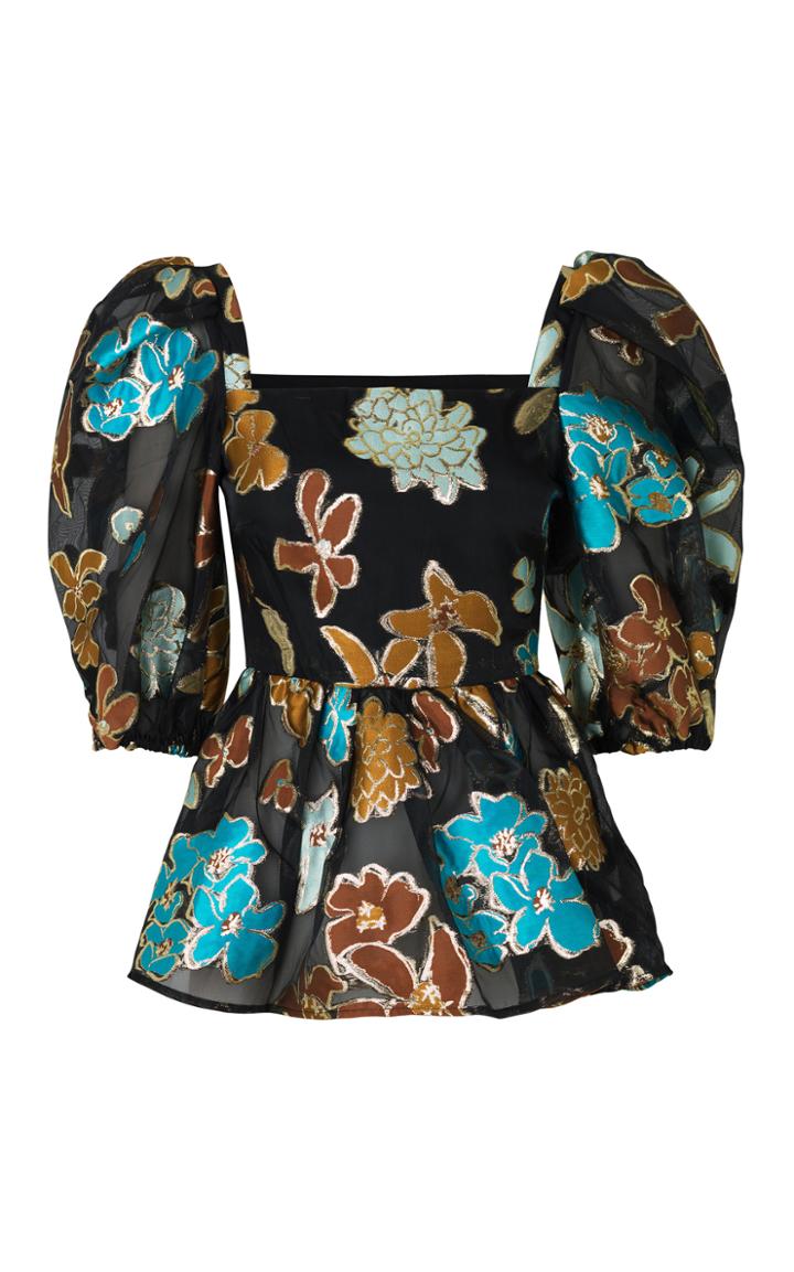 Stine Goya Irene Floral Metallic Top