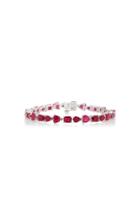 Moda Operandi Luisa Alexander 18k White Gold Multishape Ruby Tennis Bracelet