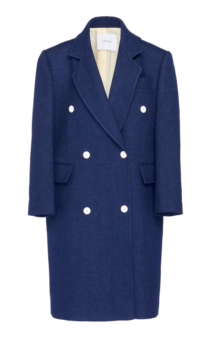 Pushbutton Hoody Double Wool Coat