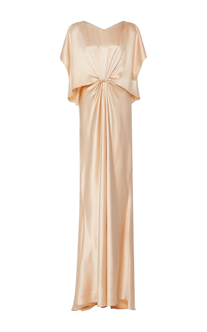 Monique Lhuillier Knot Front Draped Gown