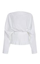 Moda Operandi Piece Of White Sandra Off-the-one-shoulder Cotton-blend Poplin Shirt