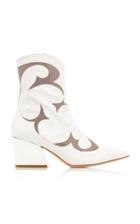 Tibi Felix Two-tone Patent And Textured-leather Ankle Boots