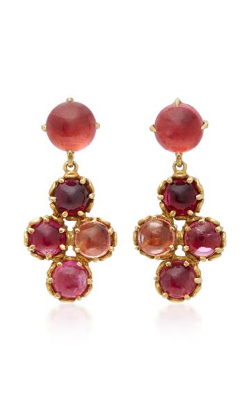 Daria De Koning Czarina Four 18k Gold And Tourmaline Earrings
