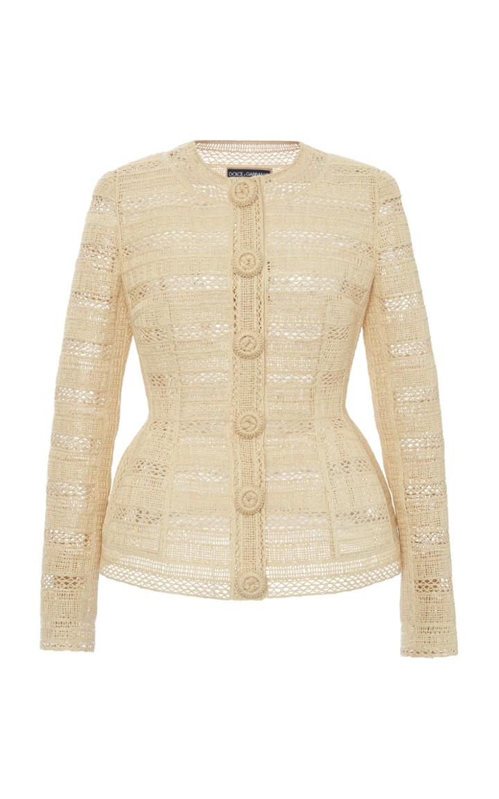 Moda Operandi Dolce & Gabbana Pointelle-trimmed Corset Jacket Size: 38