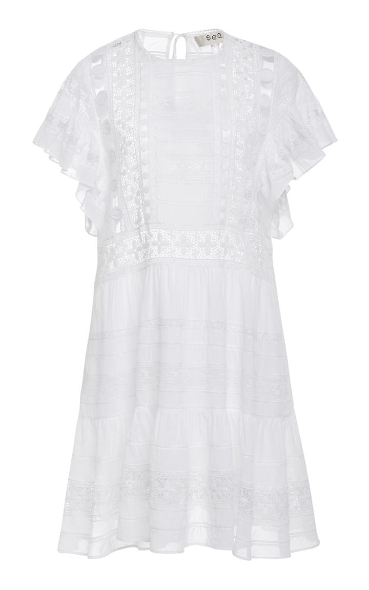 Sea Ila Lace Short Sleeve Casual Tunic Dress