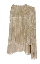 Oscar De La Renta Embroidered One-shoulder Tiered Blouse