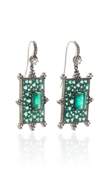 Moda Operandi Nam Cho 18k Gold, Emerald And Diamond Earrings