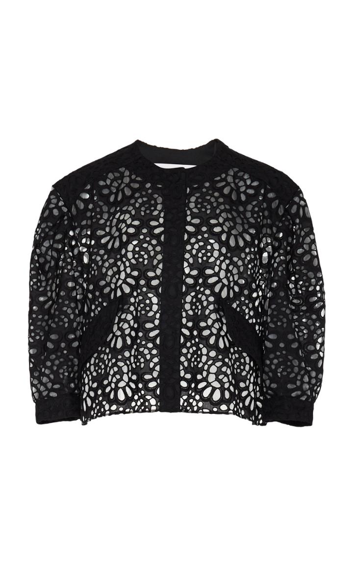 Carolina Herrera Cotton Eyelet Jacket