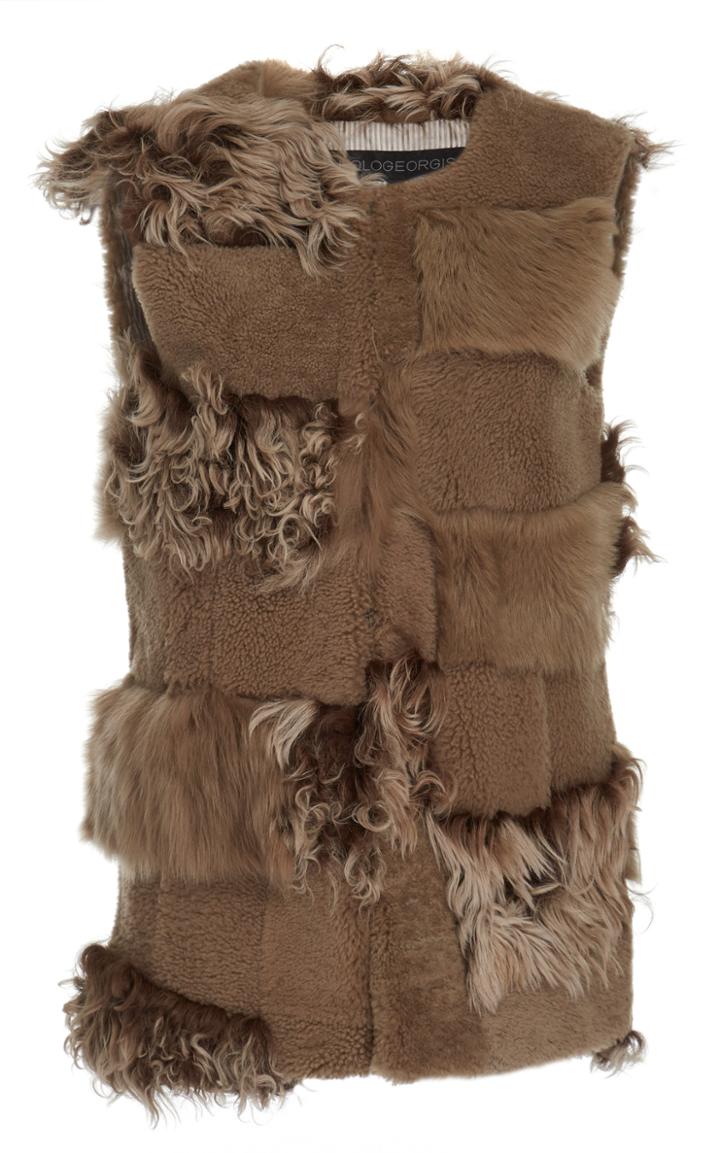 Pologeorgis The Alpen Patchwork Shearling Vest