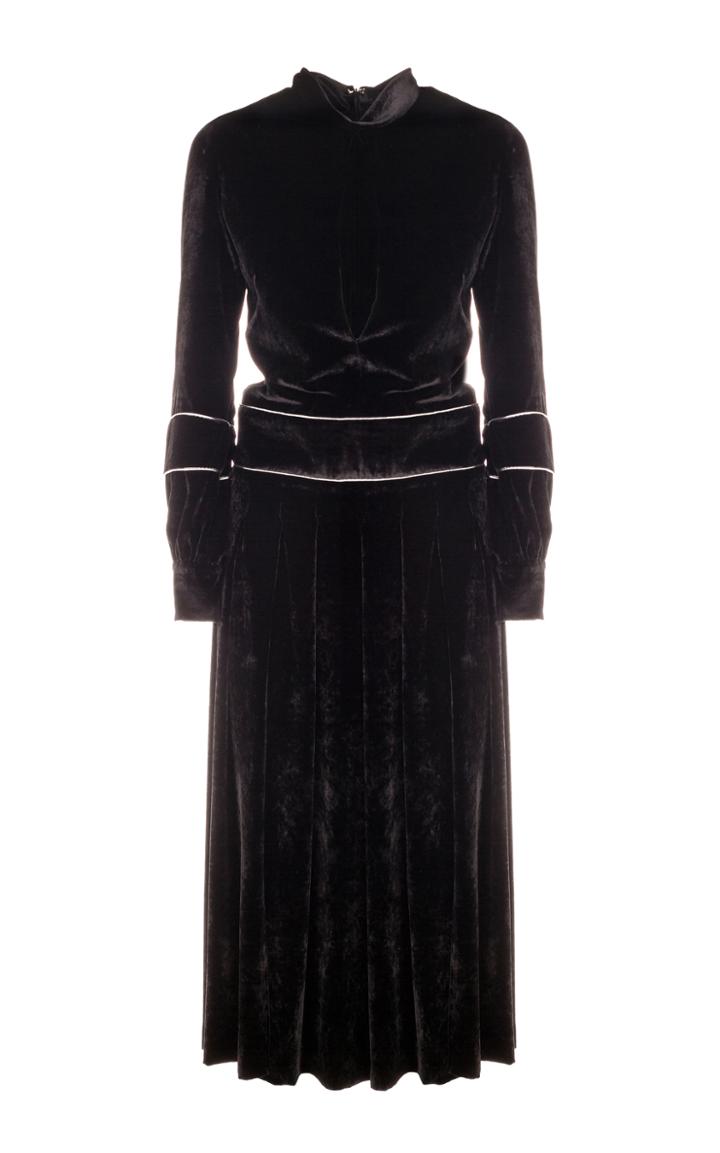 Genny Black Velvet Midi Dress