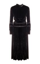 Genny Black Velvet Midi Dress