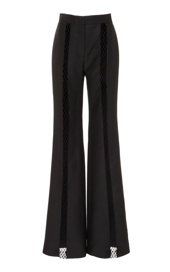 Moda Operandi Gabriela Hearst Fishnet-detailed Wool-blend Boot-cut Pants Size: 38