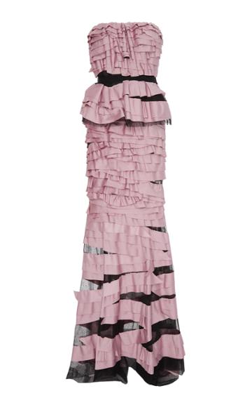 Jason Wu Collection Ruffled Tiered Moire Taffeta Peplum Gown