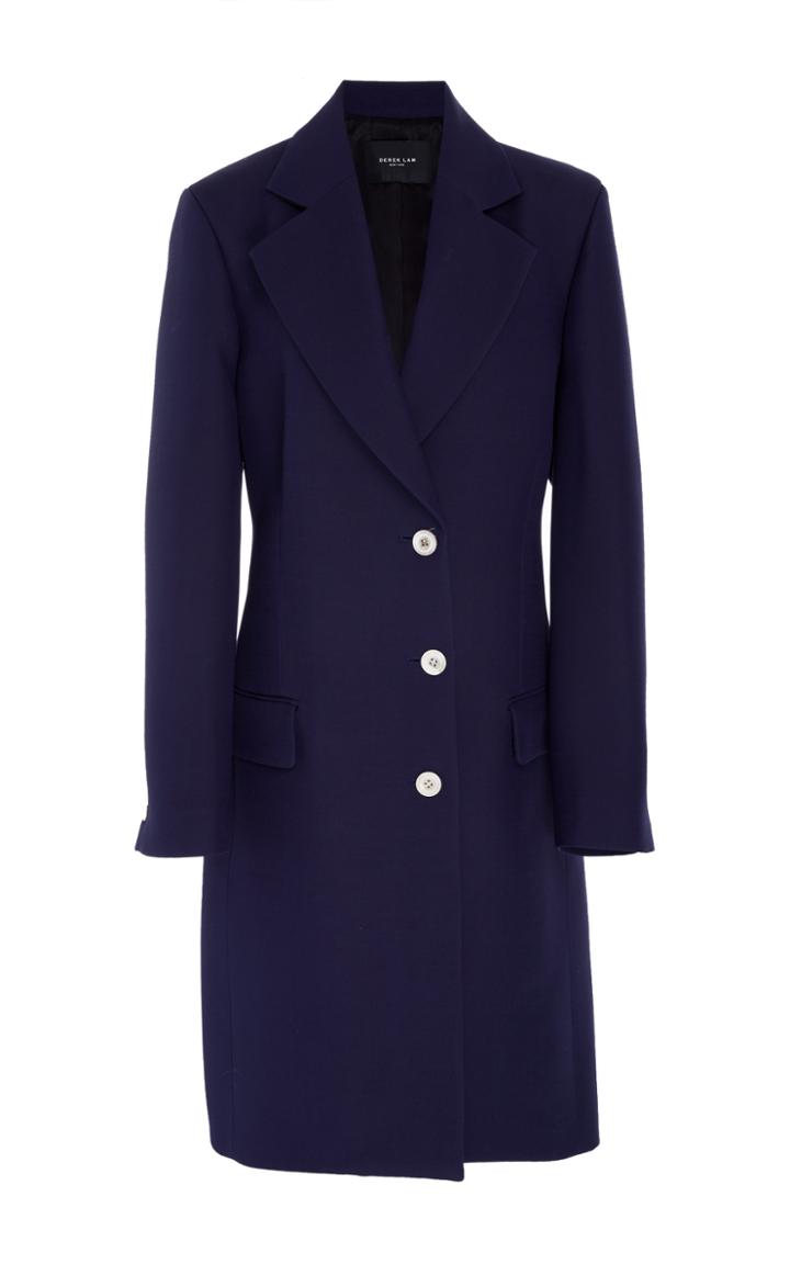 Derek Lam Tailored Silk Wool Crepe Coat