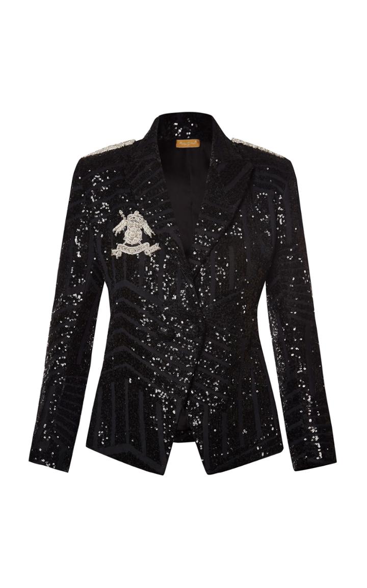 Nadya Shah Lia Structured Sequined Blazer
