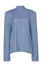 Rosie Assoulin Scarf-accented Silk Blouse