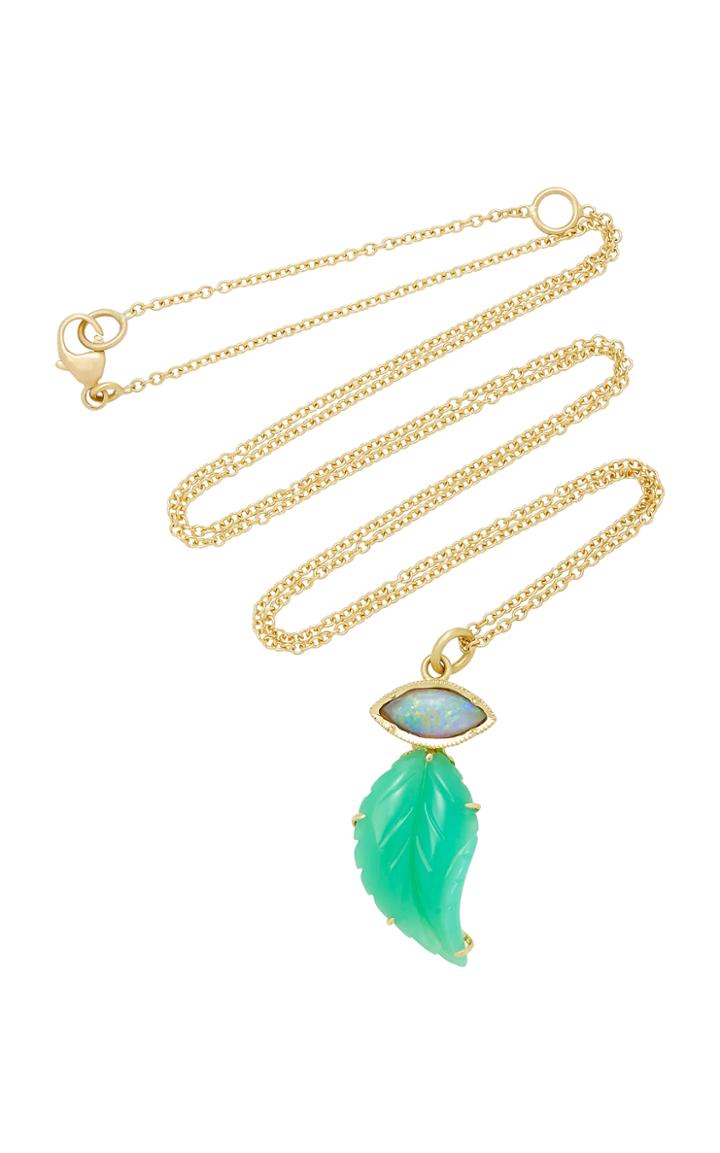 Brooke Gregson Maya Leaf Boulder Opal Chrysoprase Necklace