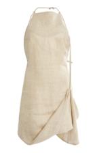Jacquemus Figuerolles Draped Halterneck Linen-blend Mini Dress