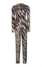 Moda Operandi David Koma Zebra-print Sequined Jumpsuit Size: 6