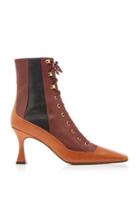 Manu Atelier Duck Color-block Leather Ankle Boots Size: 36