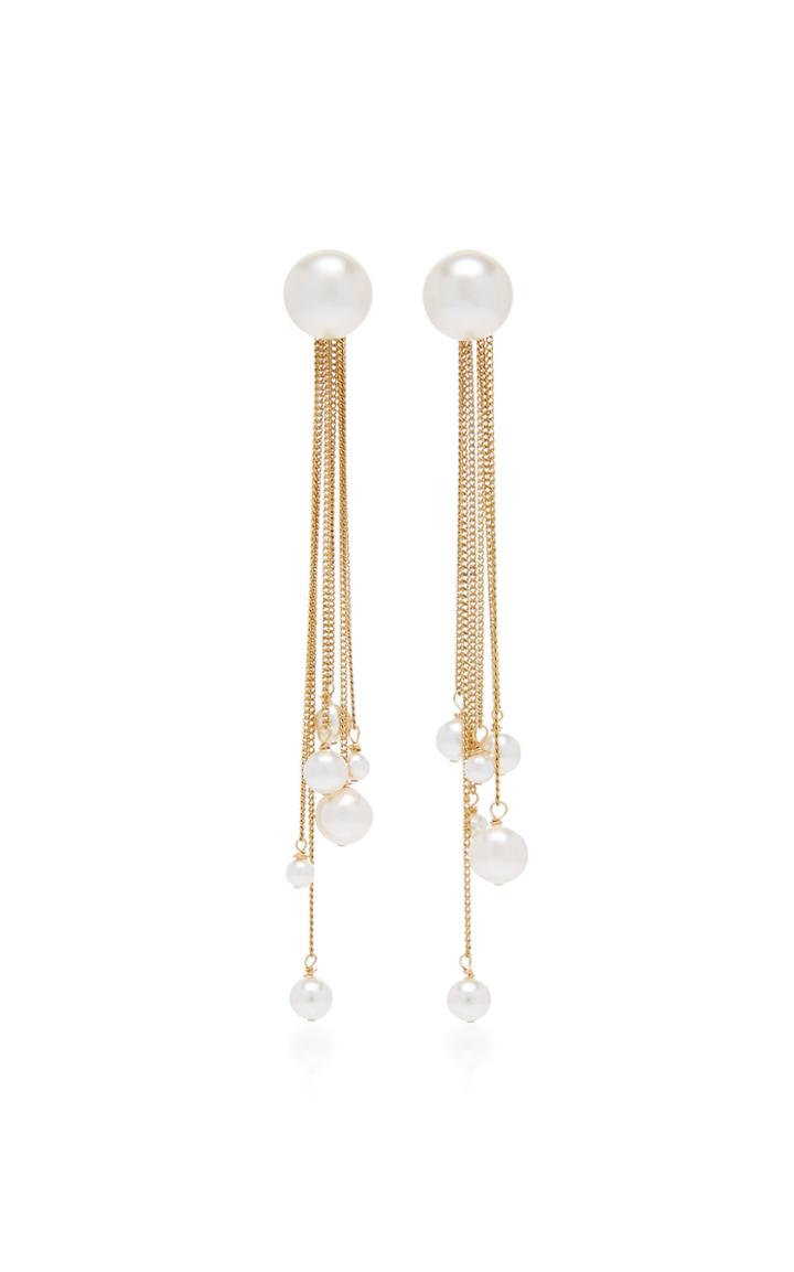 Gigi & Joux Elle Pearl And 24k Gold-plated Drop Earrings