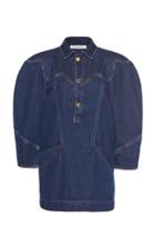 Moda Operandi Philosophy Di Lorenzo Serafini Topstitched Denim Mini Dress Size: 38