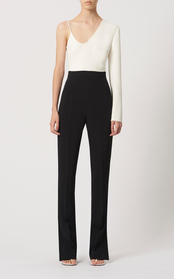 Moda Operandi David Koma Assymetric Two-tone Crepe Jumpsuit
