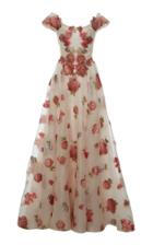 Luisa Beccaria Organza Fil Coupe Rose Ball Gown