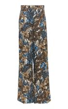 Salvatore Ferragamo Printed Cotton Silk Blend Tailored Trousers