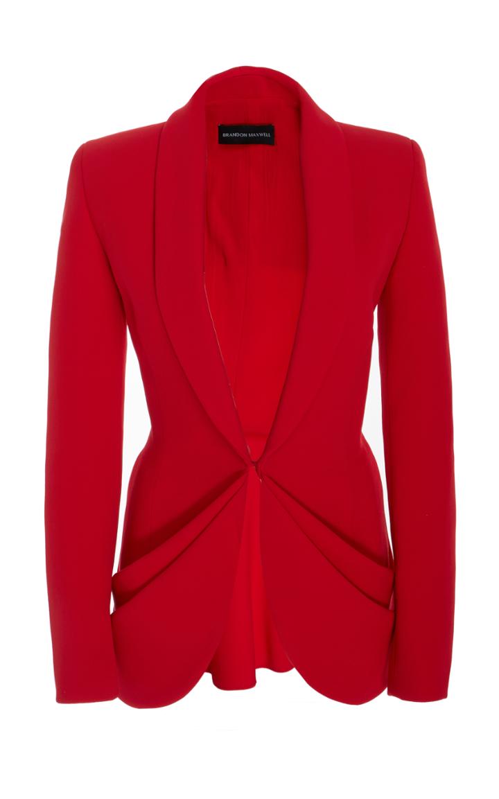 Brandon Maxwell Draped Pocket Blazer