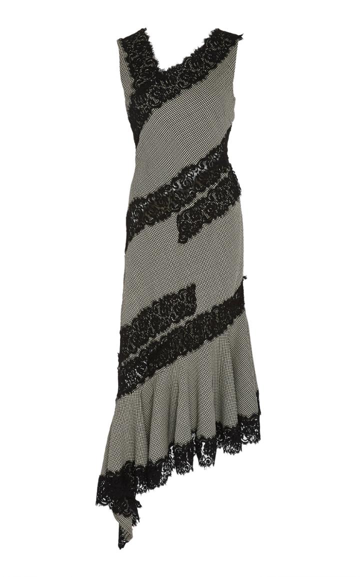 Prabal Gurung Jamrud Asymmetric Wool Panel Dress