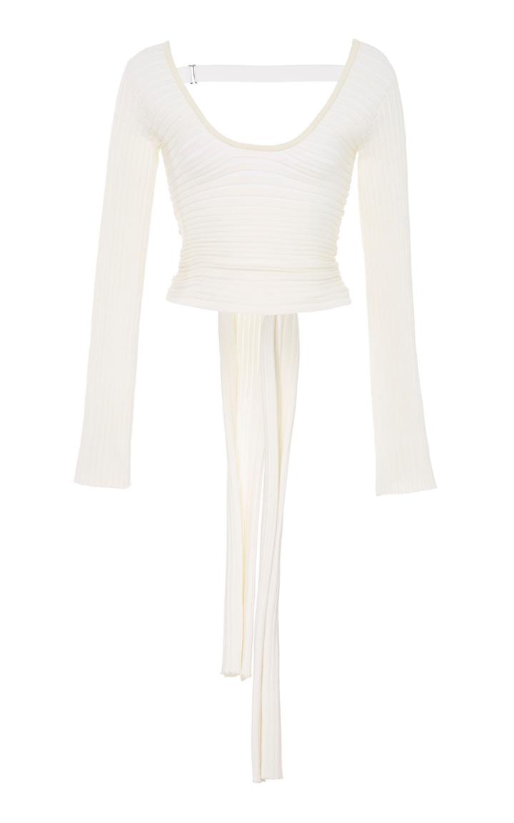 Tibi Cutout Ribbed-knit Top